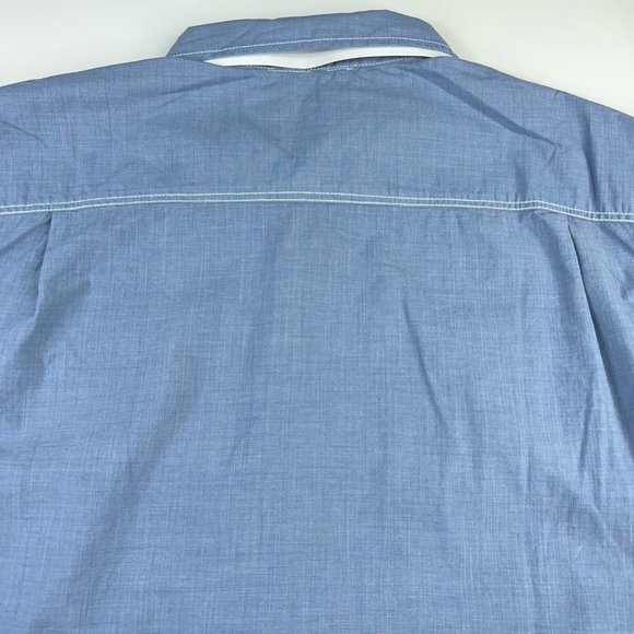 Hurley Hobie Mens Button-Up Shirt Blue Long Sleeve Spread Collar Pockets XL New - Picture 6 of 12